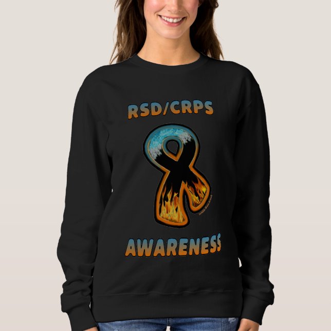 RSD/CRPS AWARENESS fire & ice ribbon Sweatshirt (Front)