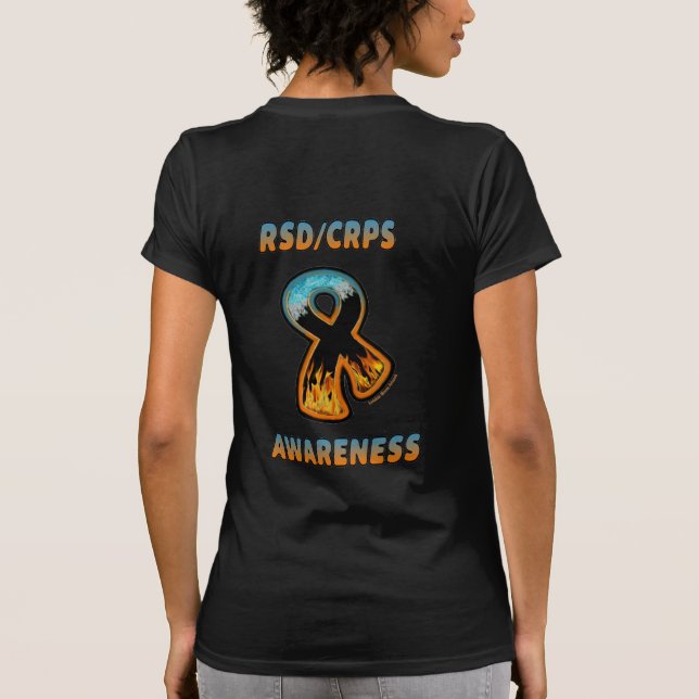RSD/CRPS AWARENESS fire & ice ribbon T-Shirt (Back)