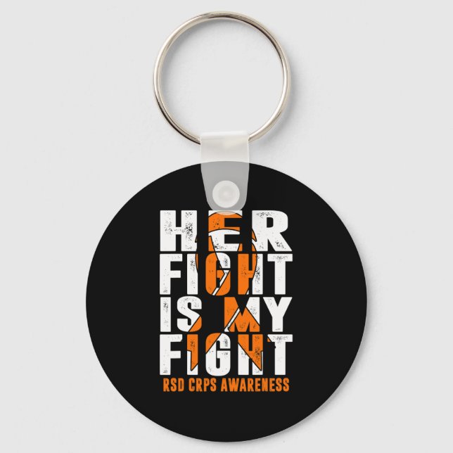 Rsd Crps Awareness Her Fight Orange Ribbon Complex Key Ring (Front)