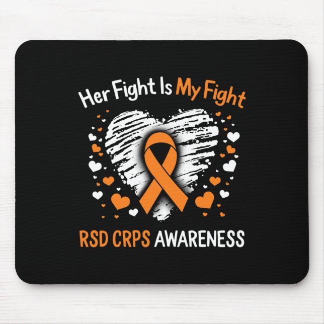 RSD CRPS Awareness Her Fight Orange Ribbon Complex Mouse Pad (Front)