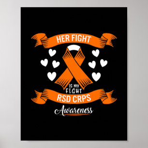 Rsd Crps Awareness Her Fight Orange Ribbon Complex Poster