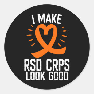 Rsd Crps Awareness Make Rsd Look Good Orange Ribbo Classic Round Sticker