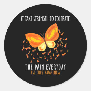 Rsd Crps Awareness Month Costume Butterfly Warrior Classic Round Sticker