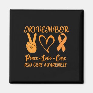 Rsd Crps Awareness Month November Peace Love Cure Magnet