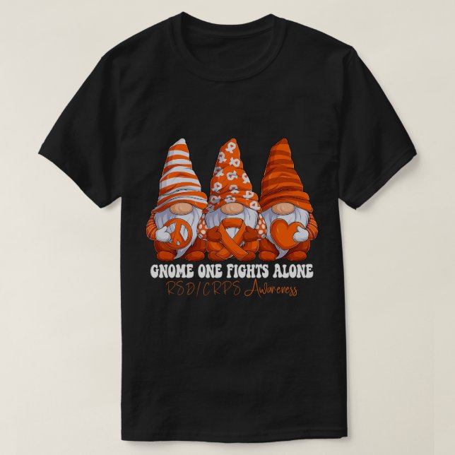 RSD CRPS Awareness Month Orange Ribbon Gnomies Sup T-Shirt (Design Front)
