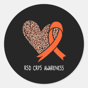 RSD CRPS Awareness Orange Ribbon  Classic Round Sticker