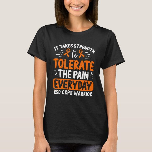 RSD CRPS Awareness Orange Ribbon Fighter T-Shirt (Front)