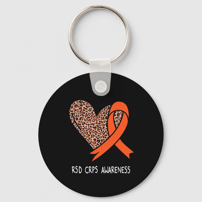 Rsd Crps Awareness Orange Ribbon  Key Ring (Front)