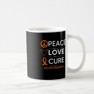 RSD CRPS Awareness Peace Love Cure Fighter Orange  Coffee Mug