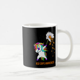 Rsd Crps Awareness Unicorn Orange Ribbon Daisy Coffee Mug