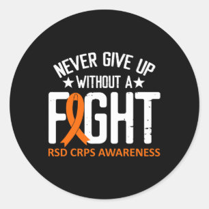 Rsd Crps Awareness Without A Fight Orange Ribbon D Classic Round Sticker