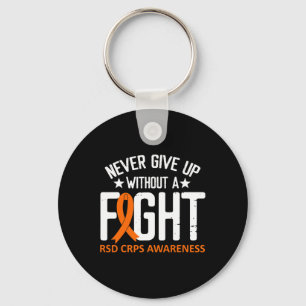 Rsd Crps Awareness Without A Fight Orange Ribbon D Key Ring