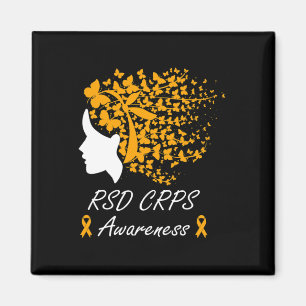 Rsd Crps Awareness - Women Butterflies Hair Orange Magnet