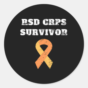 Rsd Crps Survivor Awareness Orange Ribbon Retro Vi Classic Round Sticker