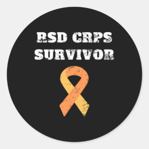 Rsd Crps Survivor Awareness Orange Ribbon Retro Vi Classic Round Sticker