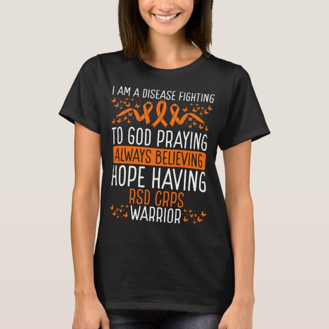 RSD CRPS Warrior Disease RSD CRPS Awareness Ribbon T-Shirt (Front)