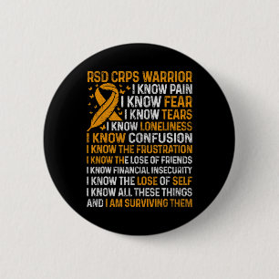 Rsd Crps Warrior Orange Ribbon Crps Awareness Nove 6 Cm Round Badge