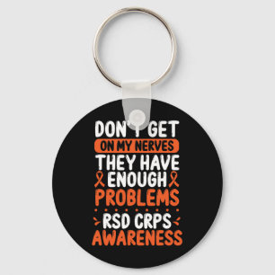 Rsd Crps Warrior Orange Ribbon On My Nerves Crps A Key Ring