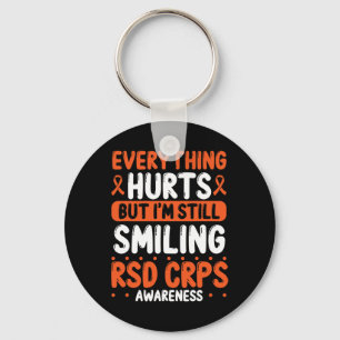 Rsd Crps Warrior Orange Ribbon Still Smiling Crps Key Ring
