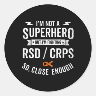 Rsd Crps Warrior Survivor Awareness Support Orange Classic Round Sticker