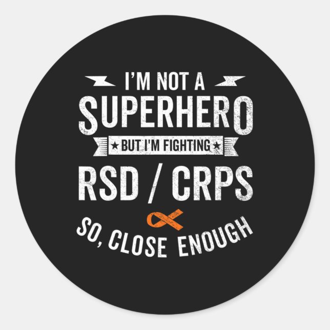 RSD CRPS Warrior Survivor Awareness Support Orange Classic Round Sticker (Front)