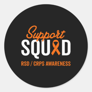 RSD CRPS Warrior Survivor Awareness Support Squad Classic Round Sticker