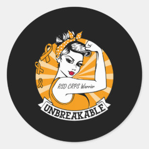 RSD CRPS Warrior Unbreakable RSD CRPS Awareness Classic Round Sticker