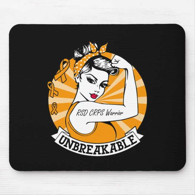 RSD CRPS Warrior Unbreakable  RSD CRPS Awareness  Mouse Pad (Front)