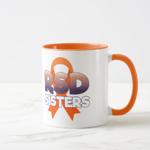 RSD Mandala Orange handle with RSD Sisters Ribbon Mug