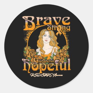 Rsdcrps Awareness Brave Strong Grateful Hopeful - Classic Round Sticker