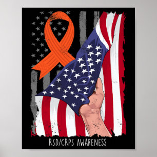 Rsdcrps Awareness Vintage American Flag Orange Rib Poster