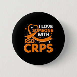 RSDCRPS Orange Ribbon Complex Regional Pain Syndro 6 Cm Round Badge