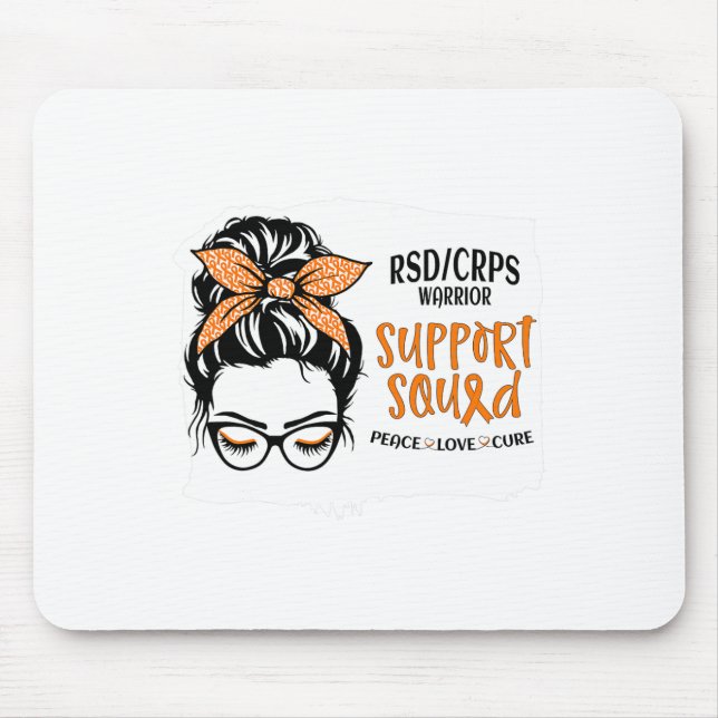 Rsdcrps Warrior Awareness Support Squad Messy Bun  Mouse Pad (Front)