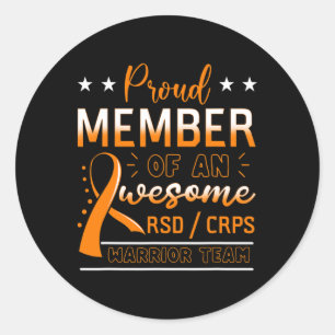 Rsdcrps Warrior Team Orange Complex Regional Pain  Classic Round Sticker