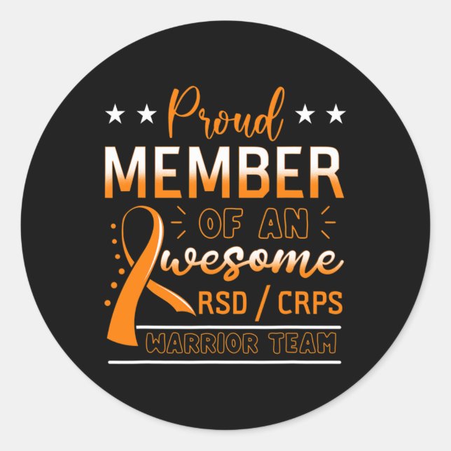 Rsdcrps Warrior Team Orange Complex Regional Pain  Classic Round Sticker (Front)