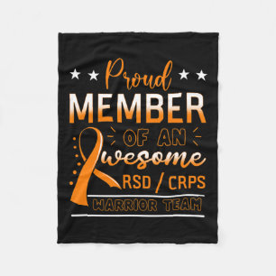 Rsdcrps Warrior Team Orange Complex Regional Pain  Fleece Blanket