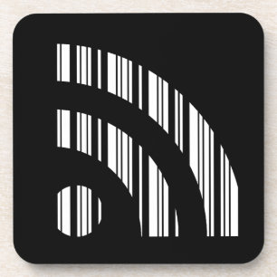 RSS FEED BAR CODE Logo Barcode Pattern Design Coaster