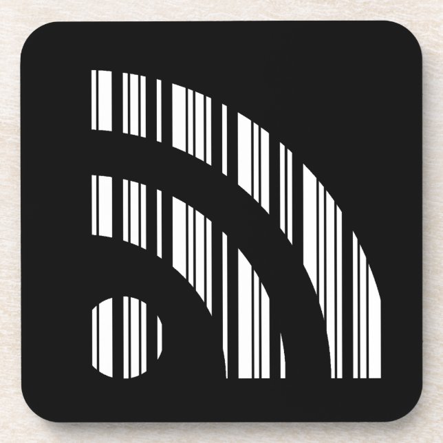 RSS FEED BAR CODE Logo Barcode Pattern Design Coaster (Front)