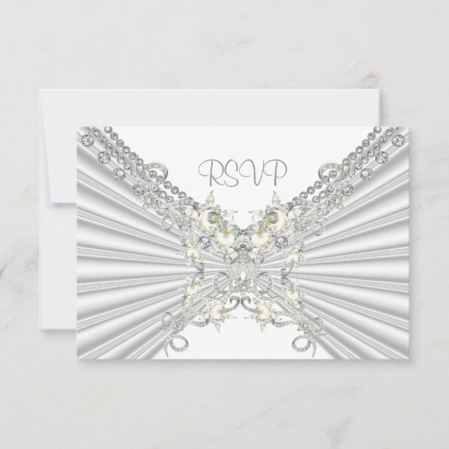 RSVP 25th Anniversary White Silver Pearl Jewel 2 Card (Front)