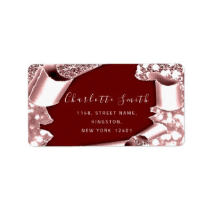  RSVP 3D  Frame Glitter Rose Roya Burgundy Label