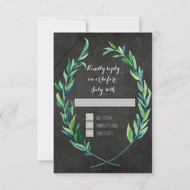 RSVP 4 Square Wreath Olive Leaf Branch Chalkboard (Front)