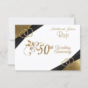 RSVP 50th Golden Anniversary - Damask Card