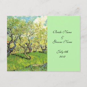 RSVP, acceptance card, Orchard in Blossom Invitation Postcard