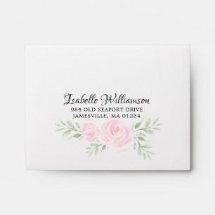 RSVP Address - Blush Pink Roses Envelope