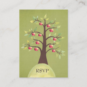 RSVP Apple Tree Watercolor Nature Wedding Cards