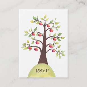 RSVP Apple Tree Watercolor Nature Wedding Cards