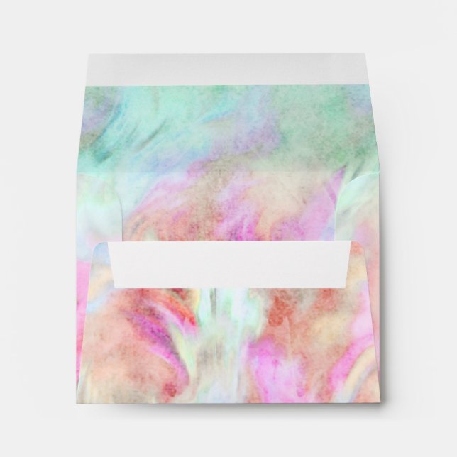 RSVP Aqua Tie Dye Design Envelope (Back (Bottom))