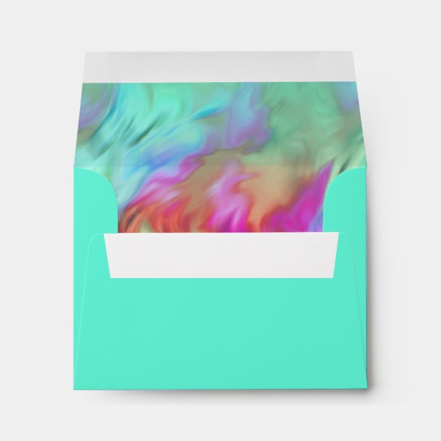RSVP Aqua Tie Dye Design Envelope (Back (Bottom))