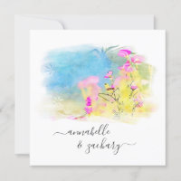 *~* RSVP AR15 QR Watercolor Bird FLORAL Wedding