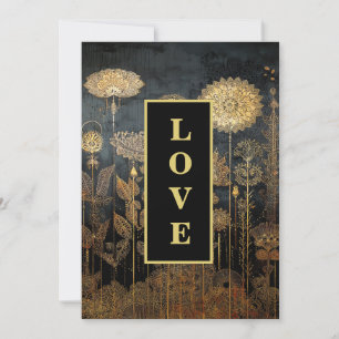 *~ RSVP AR26 QR Gold Lace LOVE Vintage X  Wedding  Invitation